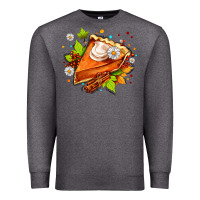 Charcoal Heather pumpkin pie with daisies and cinnamon Premium Sweatshirt - AdoDesignShop