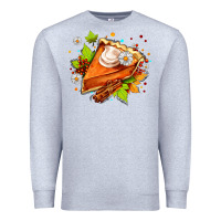 Heather Grey pumpkin pie with daisies and cinnamon Premium Sweatshirt - AdoDesignShop