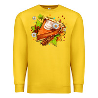 Lemon pumpkin pie with daisies and cinnamon Premium Sweatshirt - AdoDesignShop