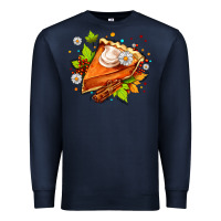 Navy pumpkin pie with daisies and cinnamon Premium Sweatshirt - AdoDesignShop