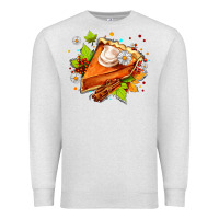 Oatmeal Heather pumpkin pie with daisies and cinnamon Premium Sweatshirt - AdoDesignShop