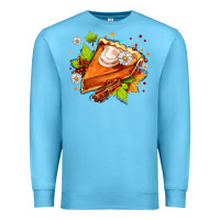 Ocean Blue pumpkin pie with daisies and cinnamon Premium Sweatshirt - AdoDesignShop