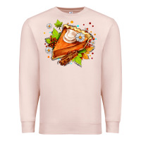 Pale Pink pumpkin pie with daisies and cinnamon Premium Sweatshirt - AdoDesignShop