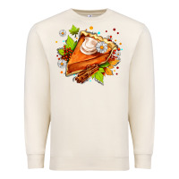 Sandshell pumpkin pie with daisies and cinnamon Premium Sweatshirt - AdoDesignShop