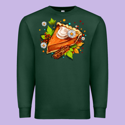 Pumpkin Pie With Daisies And Cinnamon Premium Sweatshirt Designed By Adodesignshop