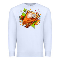 White pumpkin pie with daisies and cinnamon Premium Sweatshirt - AdoDesignShop