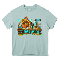 Arona Love Thanksgiving with Turkey Heavy Core Tee - texasbilliewilder