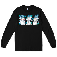 Black snowman winter bbs Long Sleeve Tee - BundleAndBundleShop