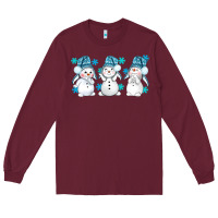 Burgundy snowman winter bbs Long Sleeve Tee - BundleAndBundleShop