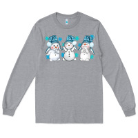 Heather Grey snowman winter bbs Long Sleeve Tee - BundleAndBundleShop