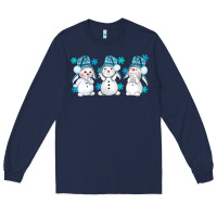 Navy snowman winter bbs Long Sleeve Tee - BundleAndBundleShop
