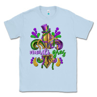 Dusty Blue mardi gras fleur de lis Classic Tee - CowGirlArtShop
