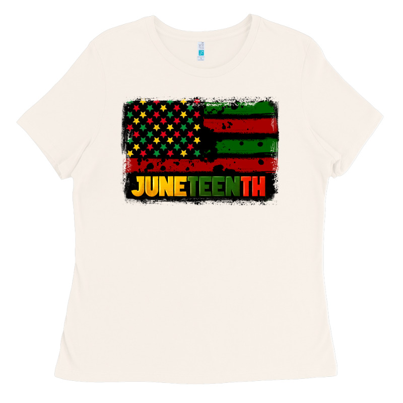 Juneteenth American Flag Ladies Tee by CowGirlArtShop | Teevron