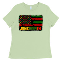Matcha juneteenth american flag Ladies Tee - CowGirlArtShop