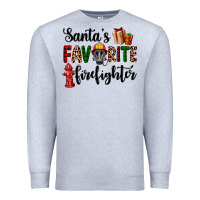 Heather Grey santa's favorite firefighter Premium Sweatshirt - AdoDesignShop