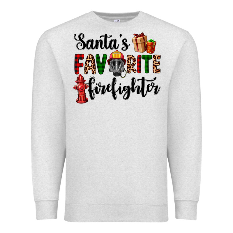 Santa's Favorite Firefighter Premium Sweatshirt by AdoDesignShop | Teevron