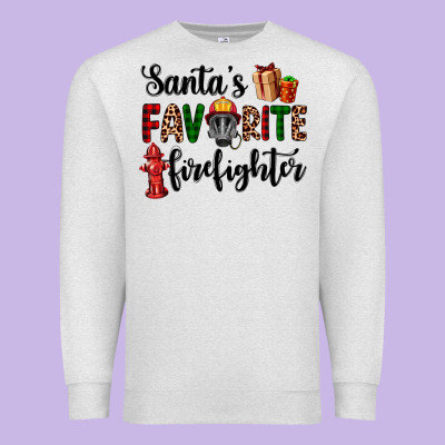 Santa's Favorite Firefighter Premium Sweatshirt Designed By Adodesignshop