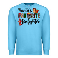 Ocean Blue santa's favorite firefighter Premium Sweatshirt - AdoDesignShop
