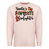 Pale Pink santa's favorite firefighter Premium Sweatshirt - AdoDesignShop