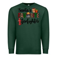 Sports Green santa's favorite firefighter Premium Sweatshirt - AdoDesignShop