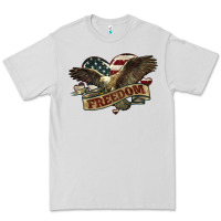 Dove Grey Freedom America Eagle 4th of july Premium Tee - HowdyJamesFarm