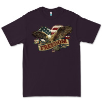 Plum Freedom America Eagle 4th of july Premium Tee - HowdyJamesFarm