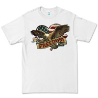 White Freedom America Eagle 4th of july Premium Tee - HowdyJamesFarm