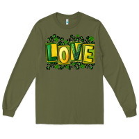 Army Green St. Patrick's Day love Long Sleeve Tee - FaDigitalArtStudio