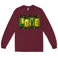 Burgundy St. Patrick's Day love Long Sleeve Tee - FaDigitalArtStudio