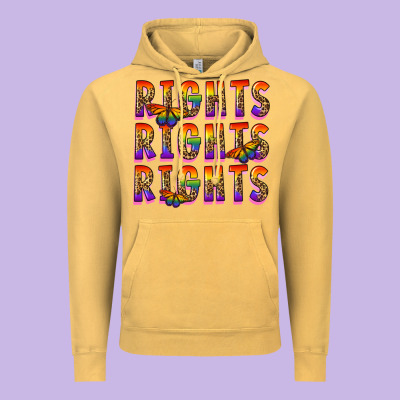 Rights Rights Rights Pride Vintage Hoodie Designed By Fadigitalartstudio