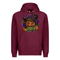 Burgundy lets get spooky Premium Hoodie - SublimationCraftShop