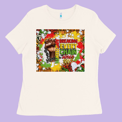 Juneteenth Breaking Every Chain Since 1865 Ladies Tee Designed By Cowgirlartshop