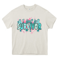 I Am A Survivor Teal Ribbon Ovarian Cancer Heavy Core Tee | Teevron