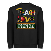 Black teach love inspire Heavyweight Sweatshirt - BarkalooDesign