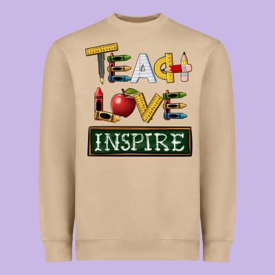 Teach Love Inspire Heavyweight Sweatshirt Designed By Barkaloodesign