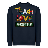 Navy teach love inspire Heavyweight Sweatshirt - BarkalooDesign