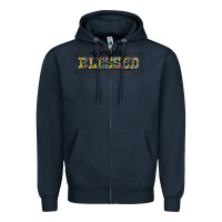 Navy simply blessed Zipper Hoodie - BarkalooDesign