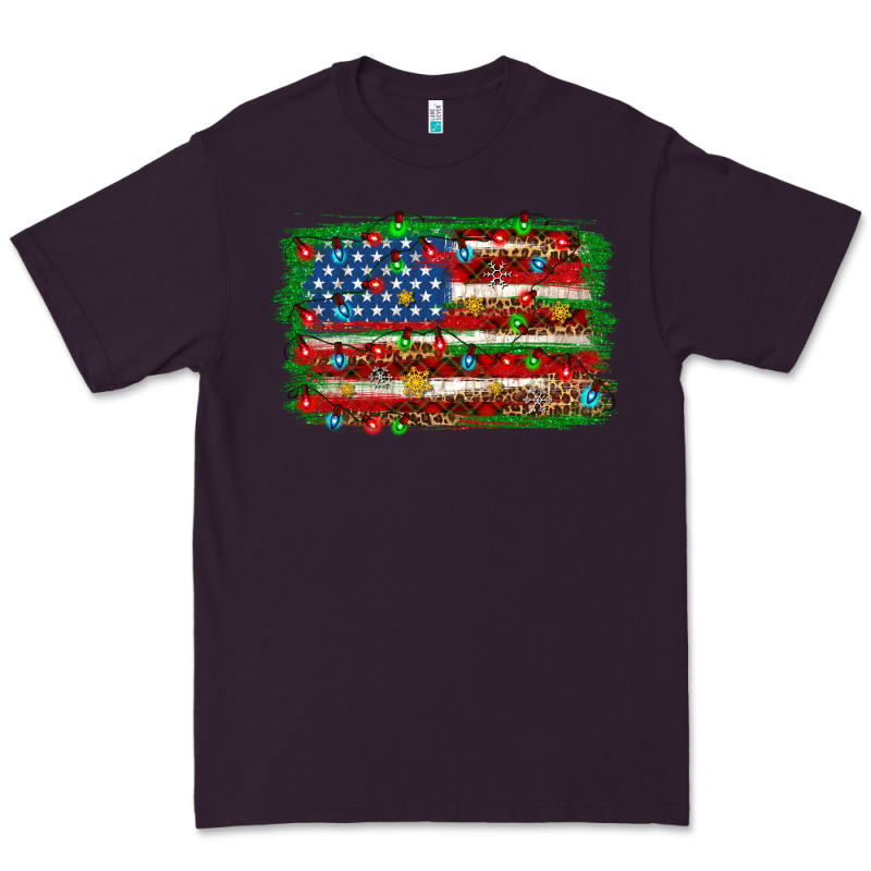 Christmas American Flag 4th Of July Premium Tee by HowdyJamesFarm | Teevron