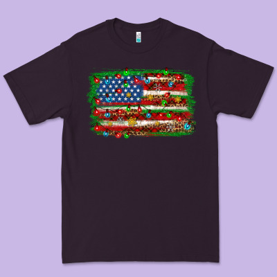 Christmas American Flag 4th Of July Premium Tee Designed By Howdyjamesfarm