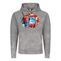 Cloud Rock Red white and blue slushy cocktail Vintage Hoodie - FaDigitalArtStudio