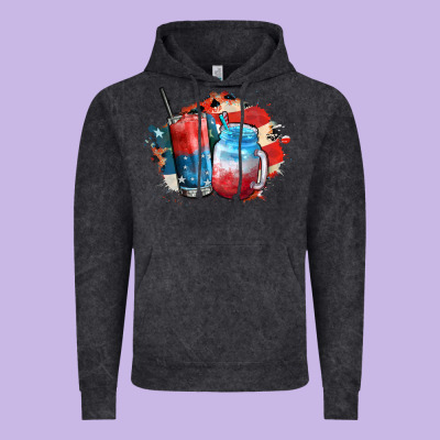 Red White And Blue Slushy Cocktail Vintage Hoodie Designed By Fadigitalartstudio