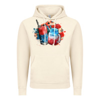 Vintage Artic Red white and blue slushy cocktail Vintage Hoodie - FaDigitalArtStudio