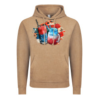 Vintage Coffee Red white and blue slushy cocktail Vintage Hoodie - FaDigitalArtStudio