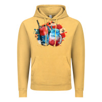 Vintage Mustard Red white and blue slushy cocktail Vintage Hoodie - FaDigitalArtStudio