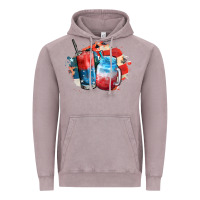 Vintage Zinc Red white and blue slushy cocktail Vintage Hoodie - FaDigitalArtStudio