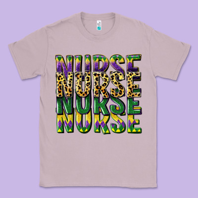 Nurse Mardi Gras Classic Tee Designed By Cowgirlartshop