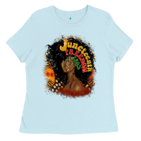 Baby Blue juneteenth freedom 1865 Ladies Tee - CowGirlArtShop