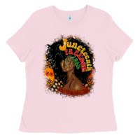 Bubblegum Pink juneteenth freedom 1865 Ladies Tee - CowGirlArtShop