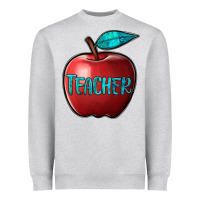Heather Grey apple teacher Heavyweight Sweatshirt - BarkalooDesign