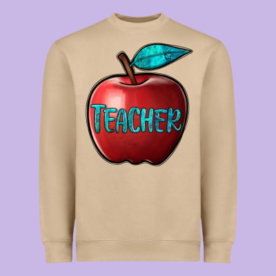 Apple Teacher Heavyweight Sweatshirt Designed By Barkaloodesign